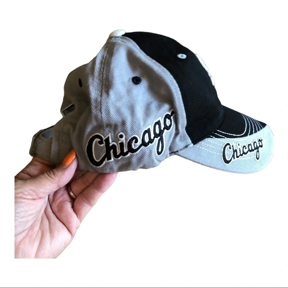 White Sox Chicago Baseball Cap Black White Gray Cotton